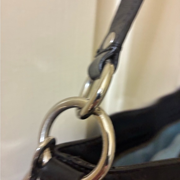 COACH ZOE SIGNATURE CONVERTIBLE HOBO BAG BLACK - Picture 8 of 13